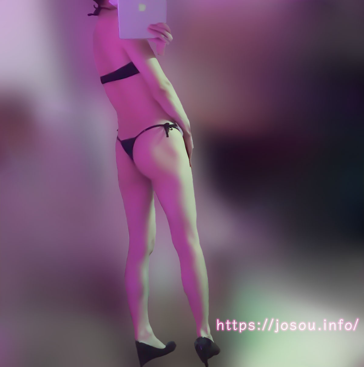 【男の娘】ヒモTバックのお尻写真