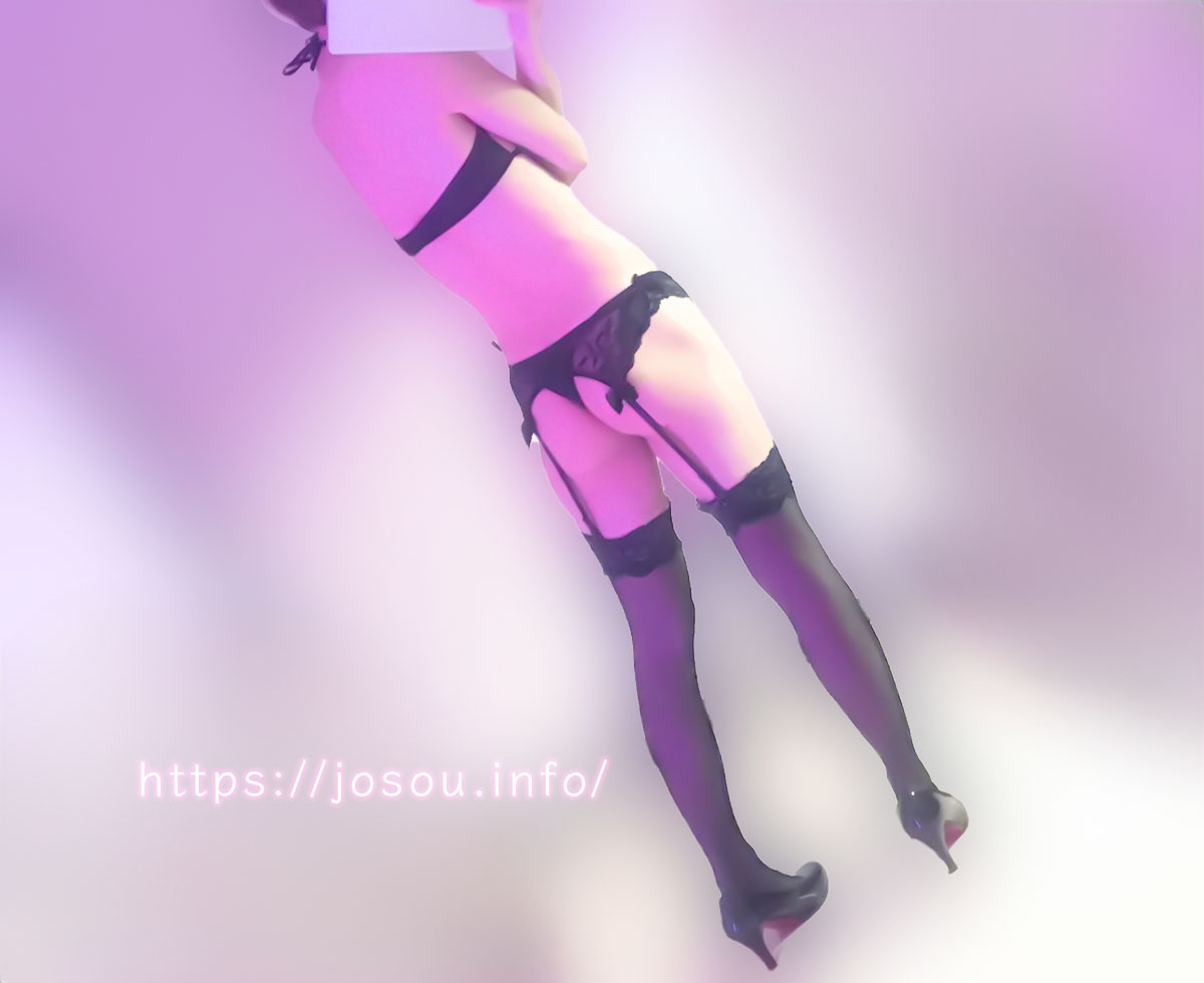 ガーターベルト＆ストッキングの後ろ姿【着用画像】