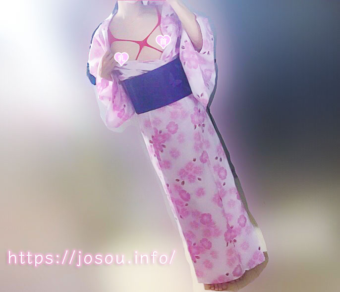 亀甲縛りと着物の組み合わせた女装子